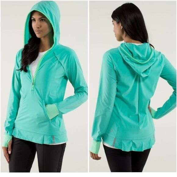 Lululemon Lightened Up Pullover Top Bali Breeze / 1 / 8 Stripe Bali Breeze sz 6 - Picture 1 of 11